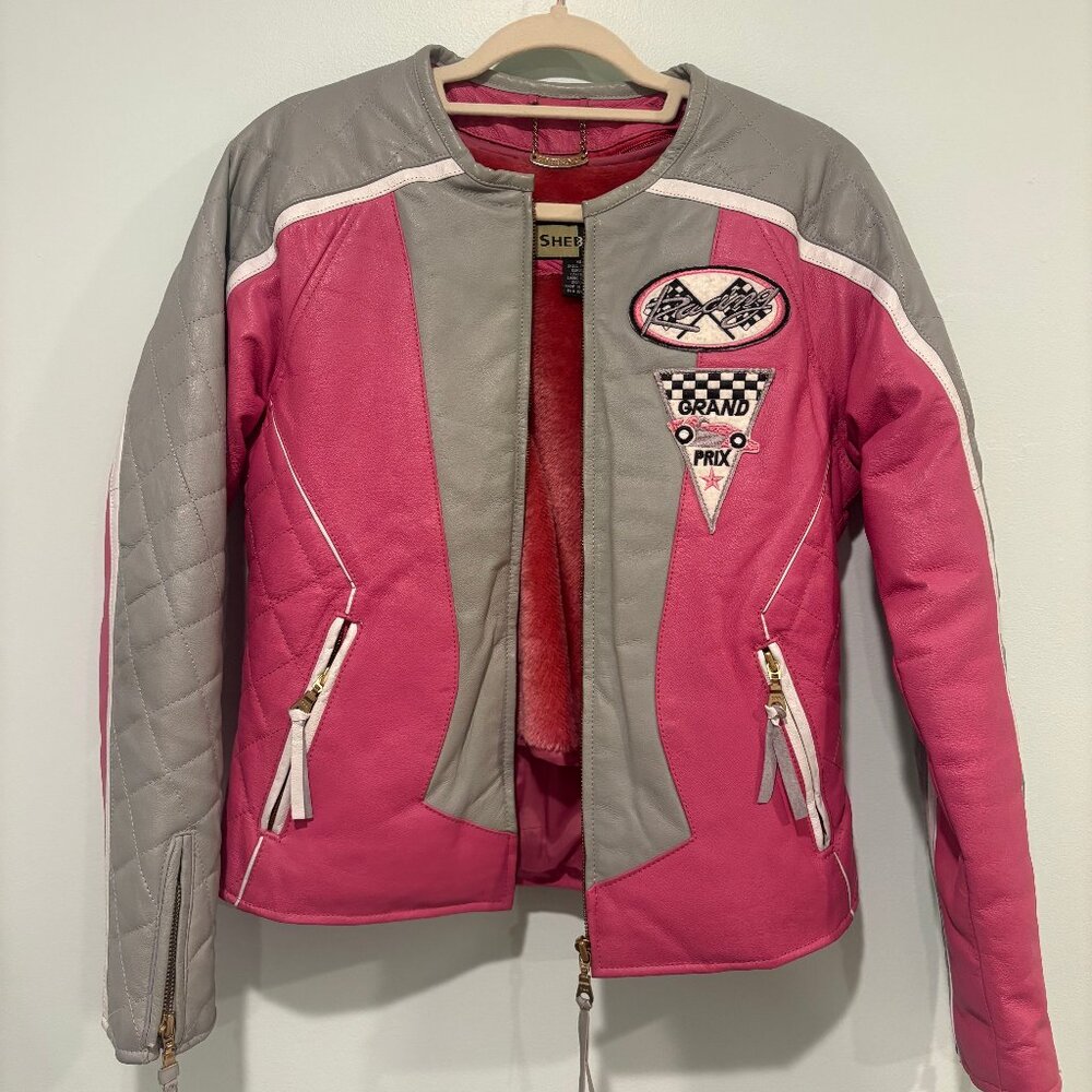 Vintage Shebang Racing Jacket - Genuine Leather (Size XS)